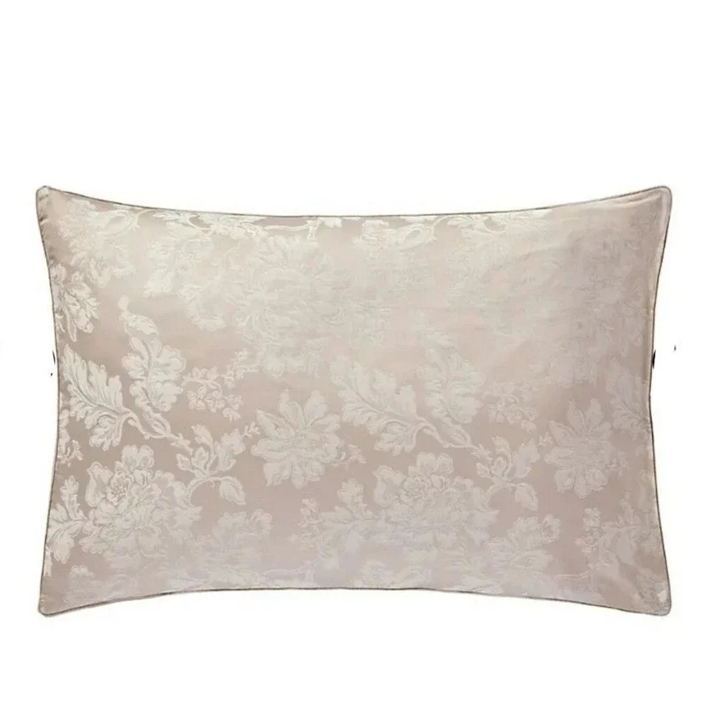 Anne De Solene Paris King Sham Calliope Grege 20x36” Gray Jacquard Floral Luxury